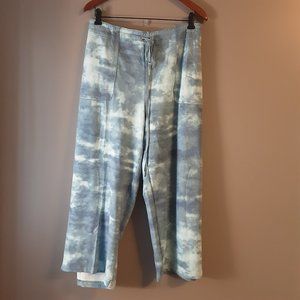 Zac & Rachel Women's Navy Tie Dye Cropped Leisure Pants | New! 1X